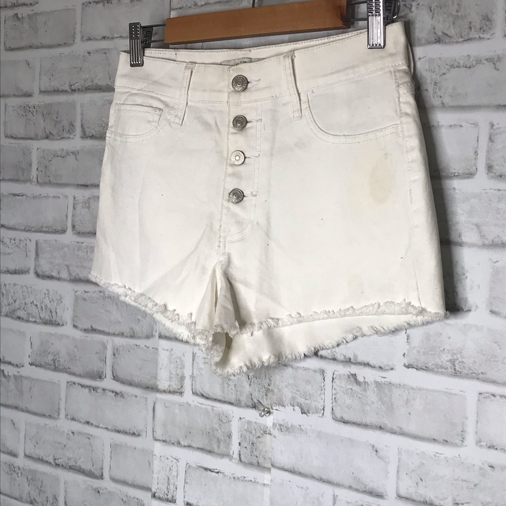Abercrombie & Fitch White High Rise 4 Buttons - Picture 3 of 4
